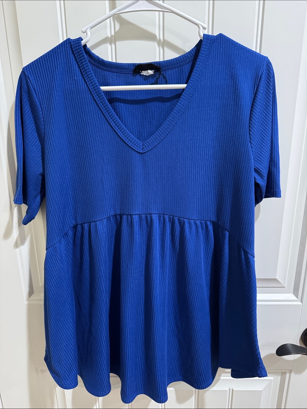 HEIMISH USA Ribbed V‑Neck Top - Royal Blue